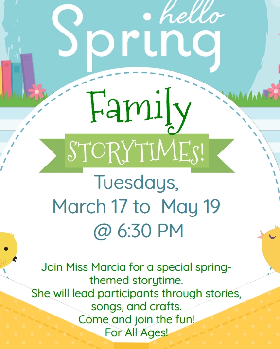 Picture of the spring storytime flyer