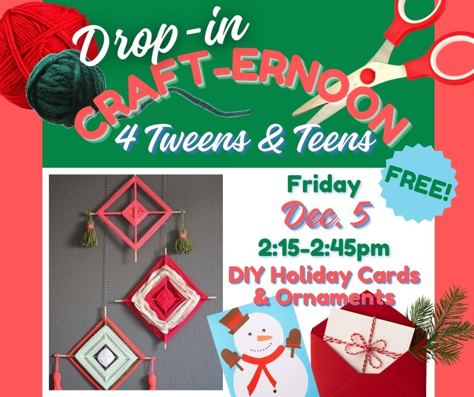 Crafternoon Holiday Cards and Ornaments flier.