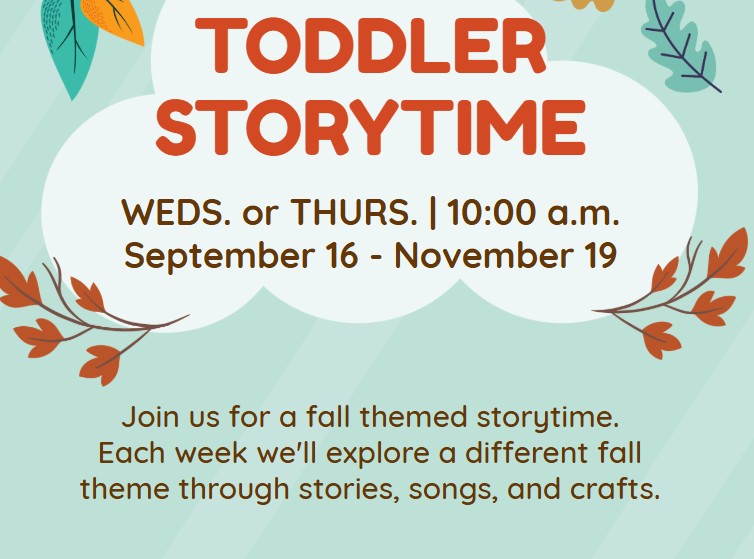 Picture of flyer for fall toddler storytimes