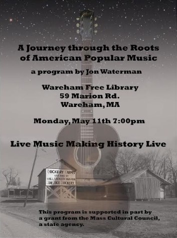 Picture of flyer for Jon Waterman Concert listing date, time and location
