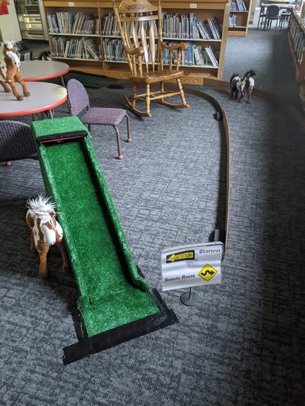 Picture of a mini-golf course/hole in the library
