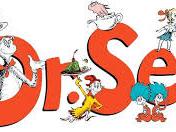 Dr. Seuss name with various characters interspersed