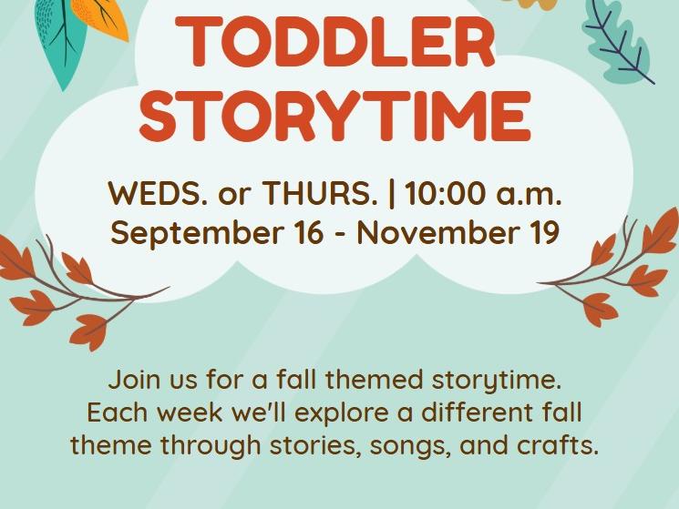 Picture of flyer for fall toddler storytimes