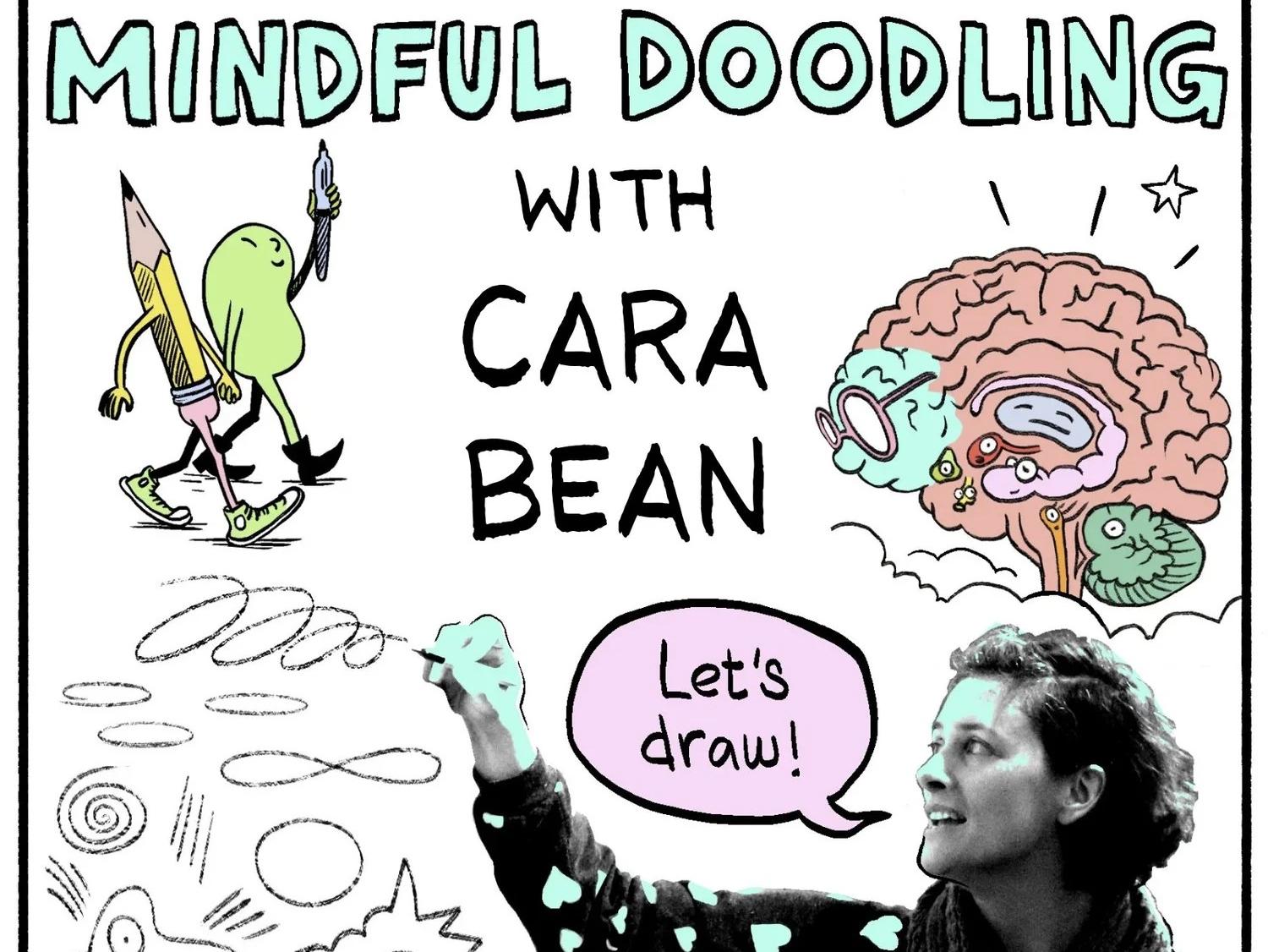 Picture of cartoonist Cara Bean doodling