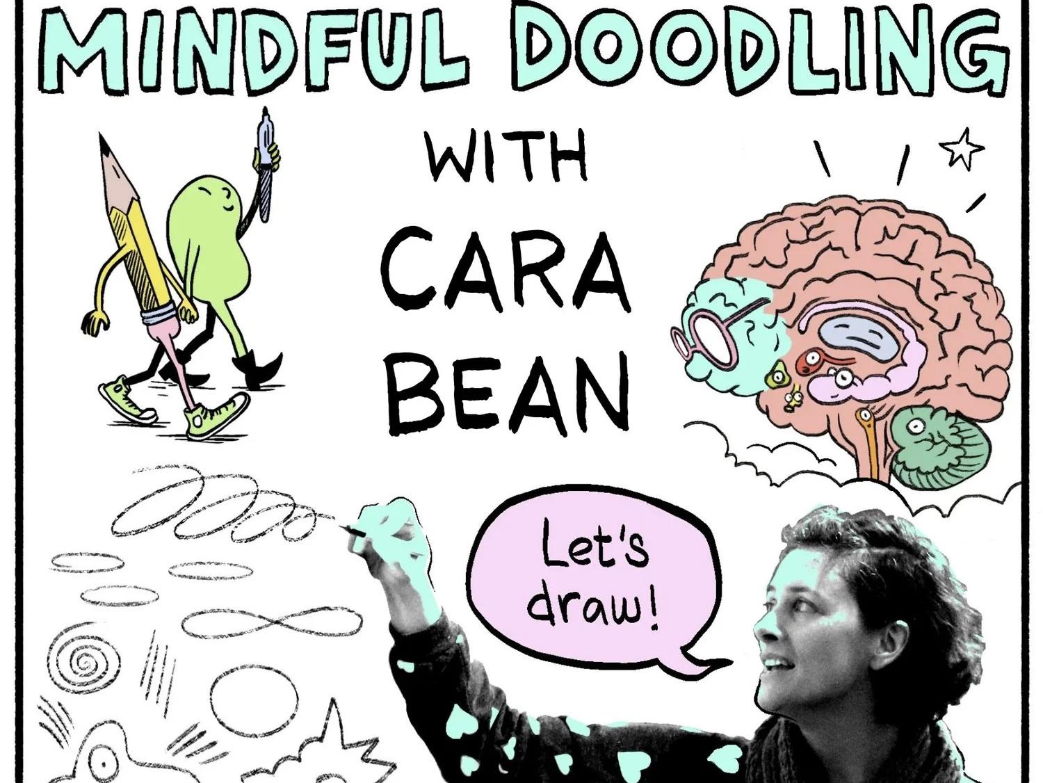 Picture of cartoonist Cara Bean doodling