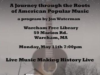 Picture of flyer for Jon Waterman Concert listing date, time and location
