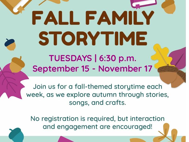 Picture of flyer for fall family storytime