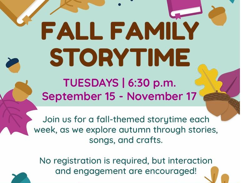 Flyer for Fall Family Storytime