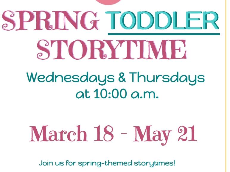 Picture of flyer for spring toddler storytime